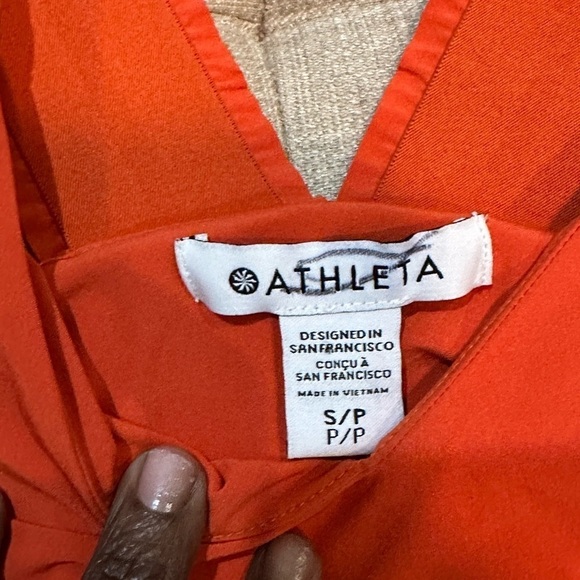 Athleta Women’s Orange/Red Savannah Strap Mini Dress NWOT Size Small - Picture 10 of 12